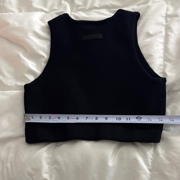 Essentials Black Ribbed Crop Top - Picture 6 of 6